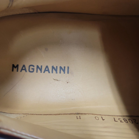 MAGNANNI ELONSO Brown Walnut Solid Leather Men's Casual Shoes Size 10 M NWT $595 - Picture 7 of 11